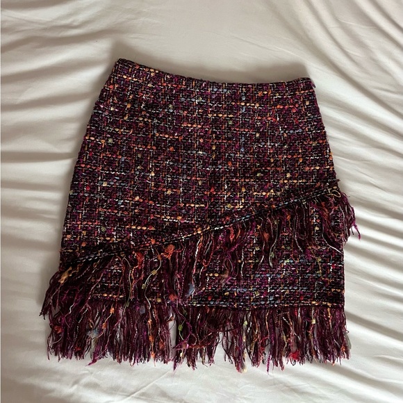 Zara Dresses & Skirts - Zara Twill Fringe Skirt